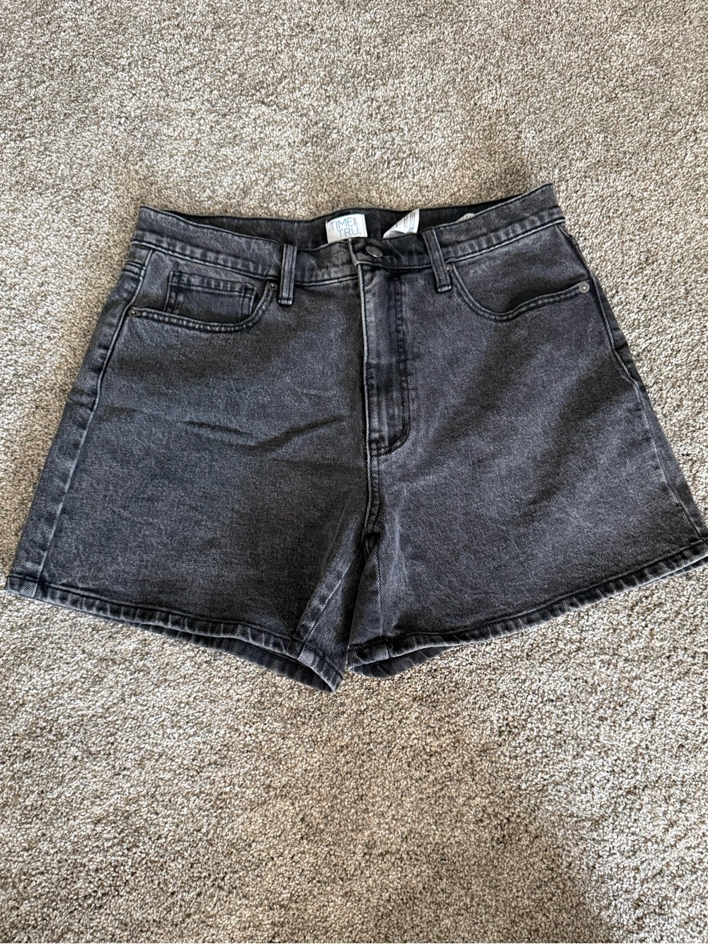 Time and Tru High-Rise Black Denim Shorts - size 10
